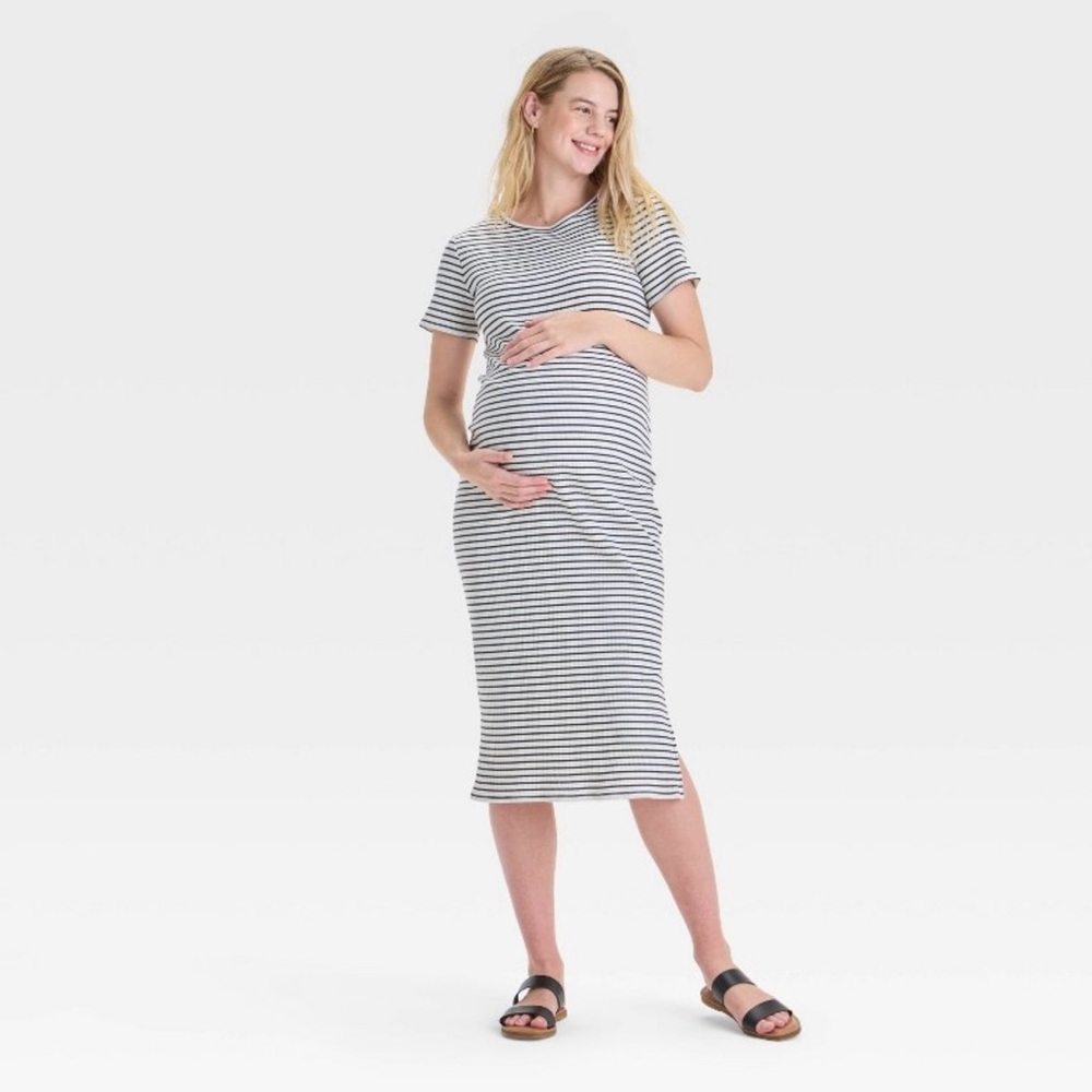 Isabel and Ingrid. Striped Maternity Dress. Size Medium.